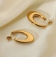 1 Pair Simple Style Classic Style Color Block Plating Titanium Steel Gold Plated Ear Studs main image 2