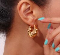 1 Pair Simple Style Classic Style Solid Color Plating Inlay Titanium Steel Zircon 18k Gold Plated Ear Studs main image 7