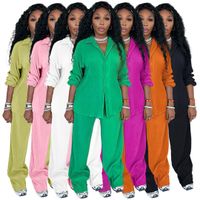 Women's Casual Solid Color Spandex Polyester Pants Sets main image 5