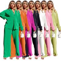Women's Casual Solid Color Spandex Polyester Pants Sets main image 3