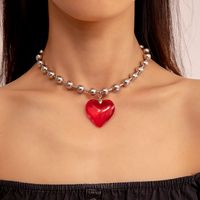 Vintage Style Heart Shape Alloy Three-dimensional Women's Pendant Necklace main image 5