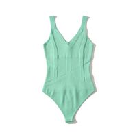 Women's Bodysuits Bodysuits Rib-knit Backless Sexy Solid Color main image 5