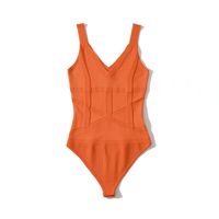 Women's Bodysuits Bodysuits Rib-knit Backless Sexy Solid Color main image 2