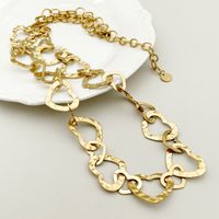 304 Stainless Steel 14K Gold Plated Simple Style Streetwear Plating Heart Shape Necklace main image 1