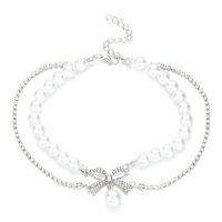 Fairy Style Bow Knot Artificial Diamond Artificial Pearl Alloy Wholesale Pendant Necklace sku image 2
