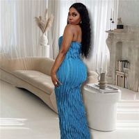Women's Sheath Dress Sexy Strapless Backless Sleeveless Solid Color Maxi Long Dress Banquet main image 4