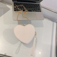 Women's Small Pu Leather Gradient Color Heart Shape Cute Heart-shaped Zipper Crossbody Bag sku image 8