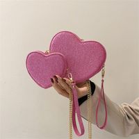 Women's Small Pu Leather Gradient Color Heart Shape Cute Heart-shaped Zipper Crossbody Bag main image 4