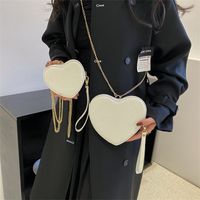 Women's Small Pu Leather Gradient Color Heart Shape Cute Heart-shaped Zipper Crossbody Bag main image 5