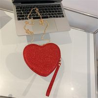 Women's Small Pu Leather Gradient Color Heart Shape Cute Heart-shaped Zipper Crossbody Bag sku image 6
