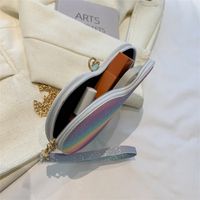 Women's Small Pu Leather Gradient Color Heart Shape Cute Heart-shaped Zipper Crossbody Bag main image 6