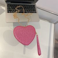 Women's Small Pu Leather Gradient Color Heart Shape Cute Heart-shaped Zipper Crossbody Bag sku image 7