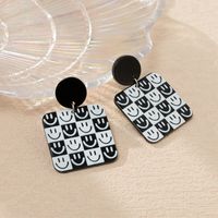 1 Pair Casual Simple Style Smiley Face Rectangle Stoving Varnish Arylic Drop Earrings main image 5