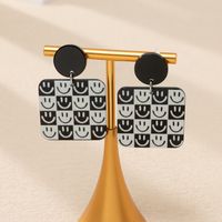 1 Pair Casual Simple Style Smiley Face Rectangle Stoving Varnish Arylic Drop Earrings main image 4