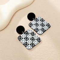 1 Pair Casual Simple Style Smiley Face Rectangle Stoving Varnish Arylic Drop Earrings main image 2