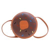 Girl's Small Pu Leather Donuts Cute Round Zipper Crossbody Bag main image 4