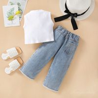 Streetwear Heart Shape Solid Color Cotton Girls Clothing Sets main image 4