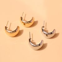 1 Pair Simple Style Solid Color Three-dimensional Metal Ear Studs main image 2