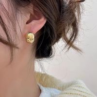1 Pair Simple Style Solid Color Three-dimensional Metal Ear Studs main image 1