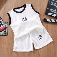 Classic Style Solid Color Cotton Boys Clothing Sets sku image 4
