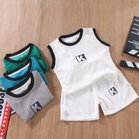 Classic Style Solid Color Cotton Boys Clothing Sets main image 2
