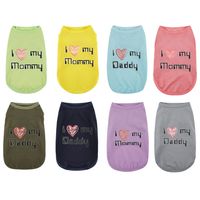 Simple Style Heart Love Mom And Dad T-shirt Cartoon Printing Dog Vest Pet Clothing main image 1