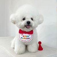 Ins Cute Happy Birthday Hat Bib Dog Cat Pet Bib Saliva Towel sku image 10