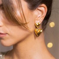 1 Pair Elegant Sweet Heart Shape Titanium Steel Drop Earrings main image 5