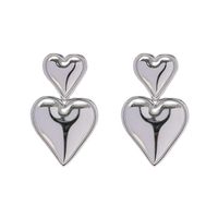 1 Pair Elegant Sweet Heart Shape Titanium Steel Drop Earrings sku image 1