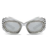 Streetwear Geometric Pc Special-shaped Mirror Diamond Full Frame Women's Sunglasses main image 4