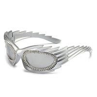 Streetwear Geometric Pc Special-shaped Mirror Diamond Full Frame Women's Sunglasses sku image 4