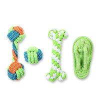 Cute Cotton Rope Bite-resistant Dog Molar Toy Dog Chewing Rope Combination Set main image 4