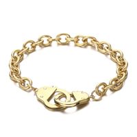 Stainless Steel 18K Gold Plated Retro Chain Solid Color Bracelets Necklace sku image 1