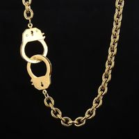 Stainless Steel 18K Gold Plated Retro Chain Solid Color Bracelets Necklace main image 2