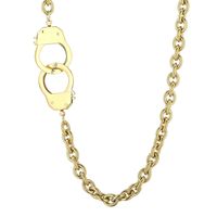 Stainless Steel 18K Gold Plated Retro Chain Solid Color Bracelets Necklace sku image 4