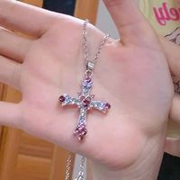 Simple Style Streetwear Cross Zircon Alloy Wholesale Pendant Necklace main image 4