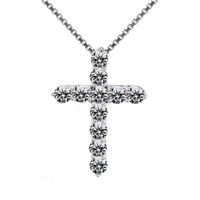 Ethnic Style Cross Copper Plating Inlay Zircon White Gold Plated Charms Pendant Necklace main image 5