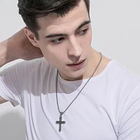 Hip-hop Retro Cross Alloy Plating Men's Pendant Necklace main image 2