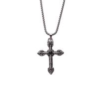 Hip-hop Retro Cross Alloy Plating Men's Pendant Necklace main image 3