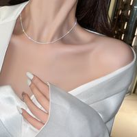 Simple Style Korean Style Solid Color Sterling Silver Necklace In Bulk main image 3