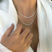 Simple Style Korean Style Solid Color Sterling Silver Necklace In Bulk main image 2
