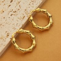 1 Pair Retro Simple Style C Shape U Shape Solid Color Plating Titanium Steel 18k Gold Plated Earrings sku image 29