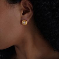 Retro Einfacher Stil Strassenmode Quadrat Titan Stahl Überzug Inlay Ohrringe Halskette sku image 10