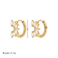 1 Pair Casual Elegant Flower Plating Inlay Stainless Steel Zircon Earrings sku image 1