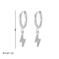 1 Pair Streetwear Lightning Plating Inlay Stainless Steel Zircon Drop Earrings sku image 2