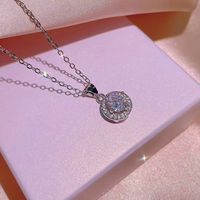 Titanium Steel Copper Simple Style Inlay Round Zircon Necklace Earrings Rings sku image 3