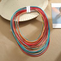 Exaggerated Solid Color Alloy Wax Line Wholesale Necklace main image 5