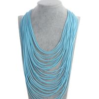 Exaggerated Solid Color Alloy Wax Line Wholesale Necklace main image 6