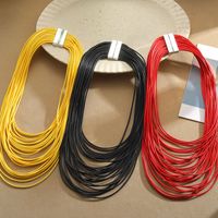 Exaggerated Solid Color Alloy Wax Line Wholesale Necklace main image 1