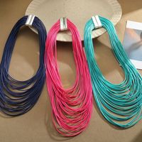 Exaggerated Solid Color Alloy Wax Line Wholesale Necklace main image 3